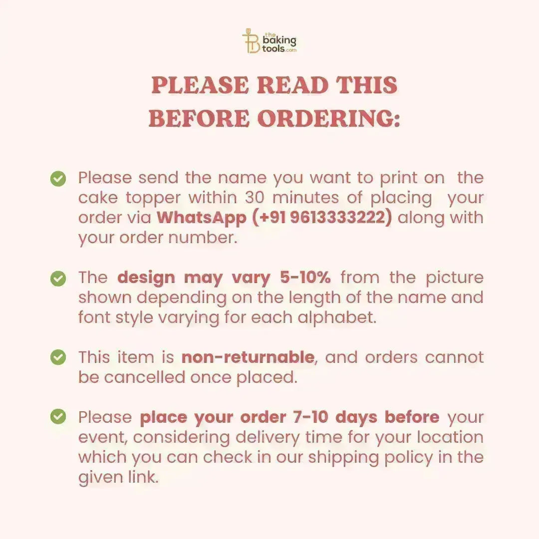 CA Name (Chartered Accountant) Customisable Personalised Cake Topper - (NO COD) (Copy) - thebakingtools.com