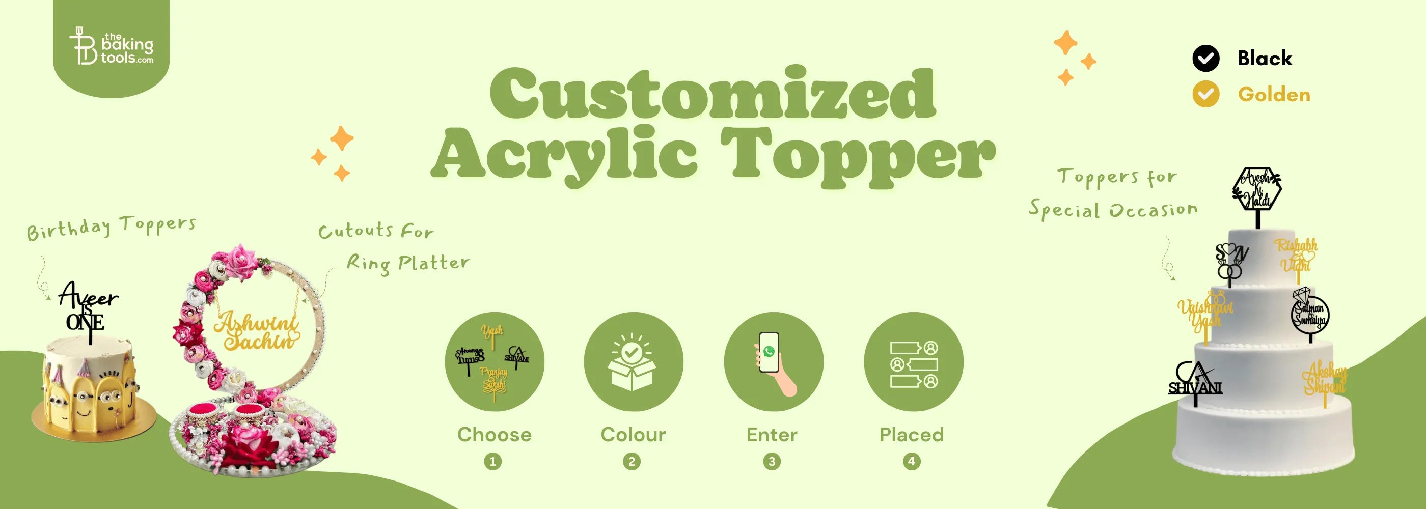 Customized Acrylic Topper Desktop Banner - thebakingtools.com