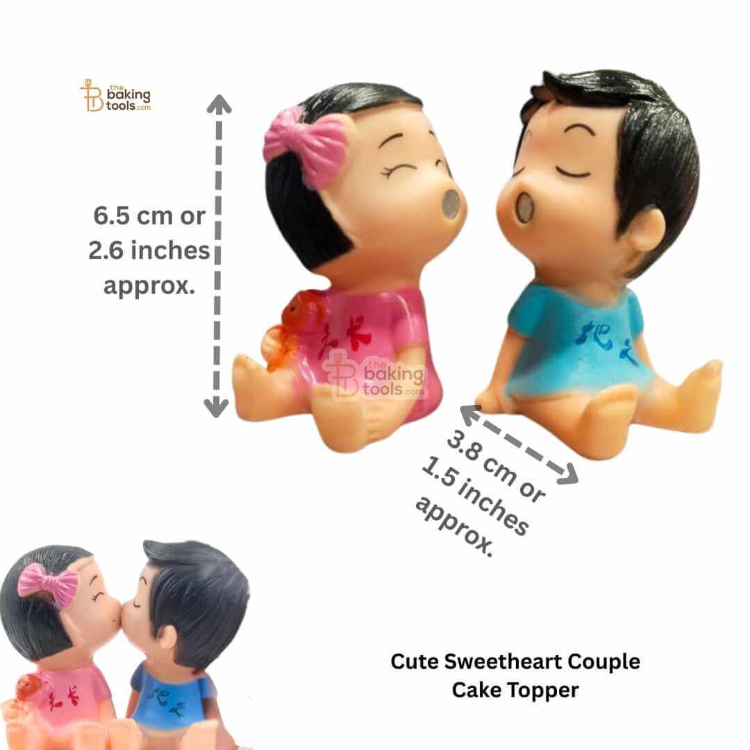 Cute Sweet heart Couple Cake Topper
