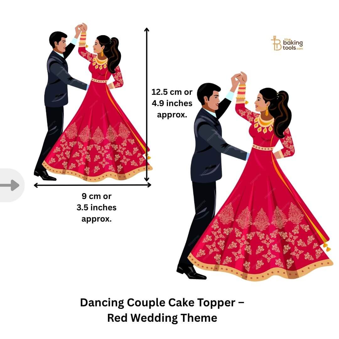 Dancing Couple Cake Topper – Red Wedding Theme MDF Cake Topper