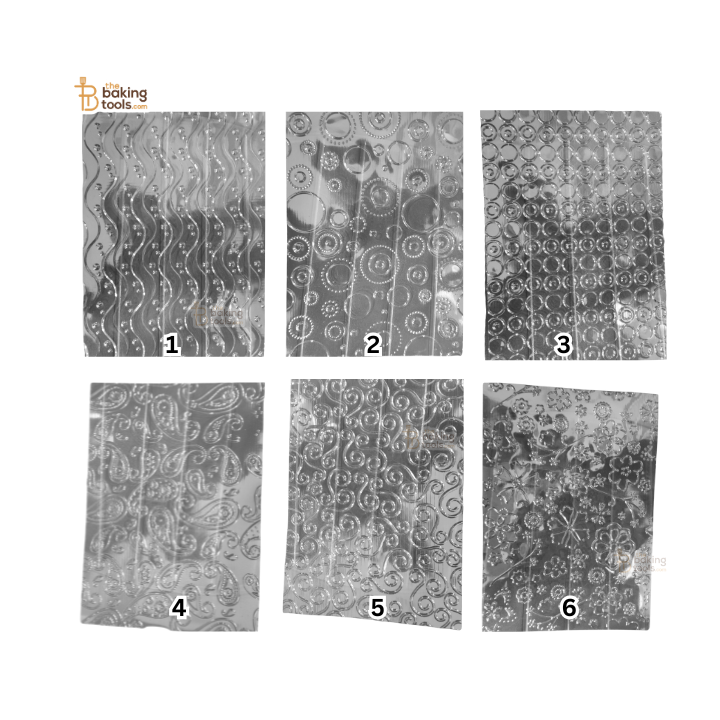 Decorative Fondant or Icing Texture Sheet Mats –  Modern Design – Set of 6 (7x10 Inches)