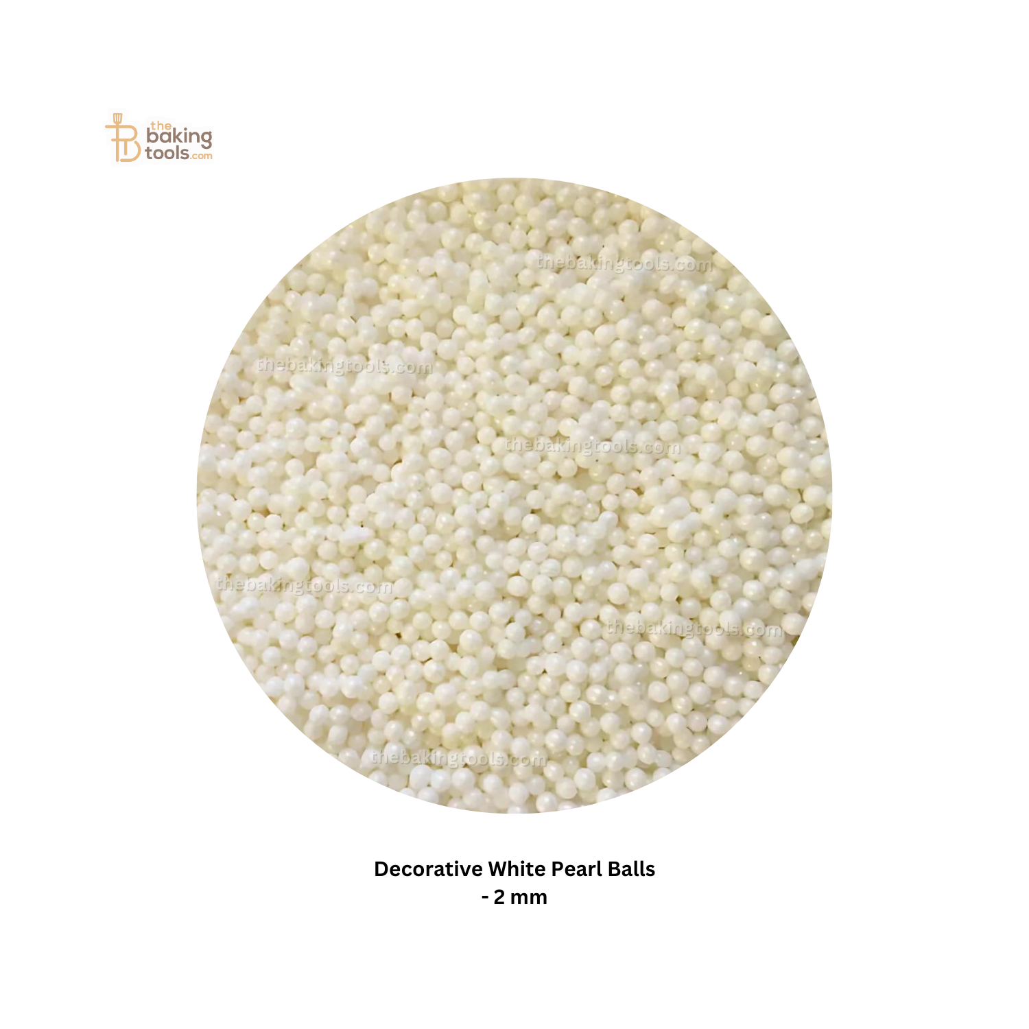 Decorative White Pearl Balls - 2 mm _ the baking tools (its an image of the white pearl sprinkles 2 mm)