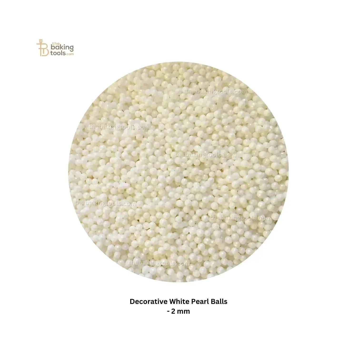 Decorative White Pearl Balls - 2 mm - thebakingtools.com