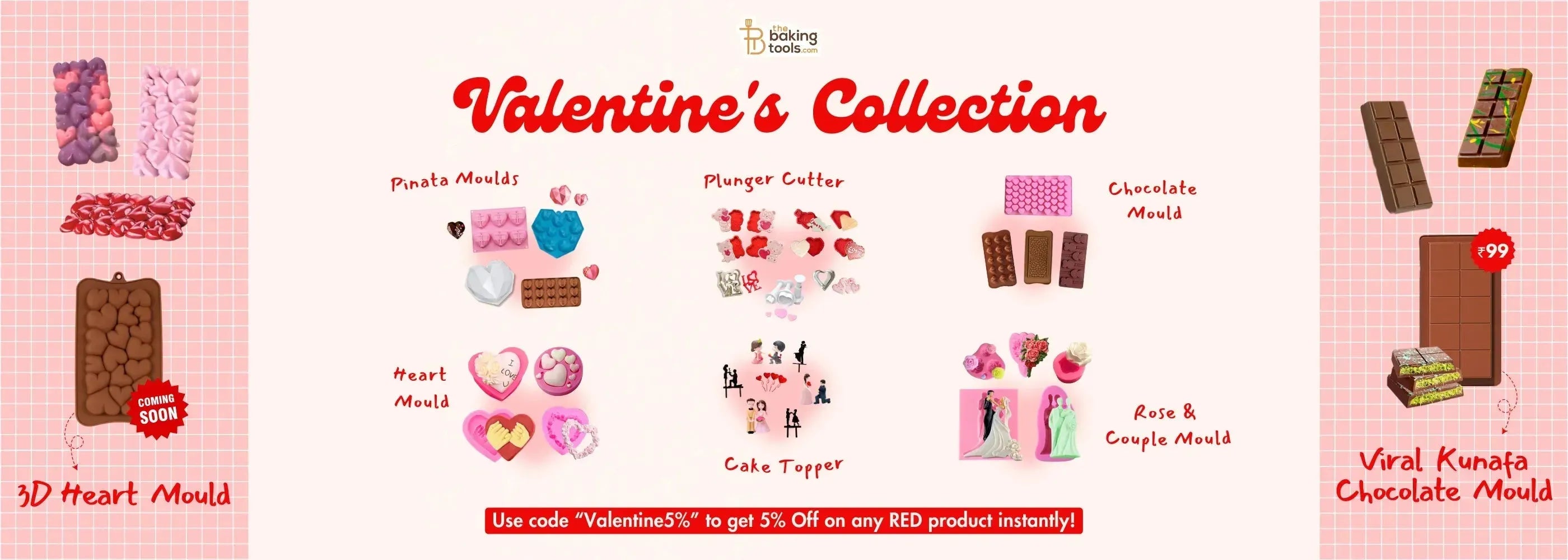 Valentine's Special Collection Desktop Banner - www.thebakingtools.com