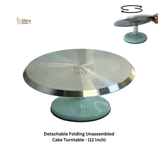 Detachable Folding Unassembled Cake Turntable - 360 Degrees Cake Turntable (12 Inch) - thebakingtools.com
