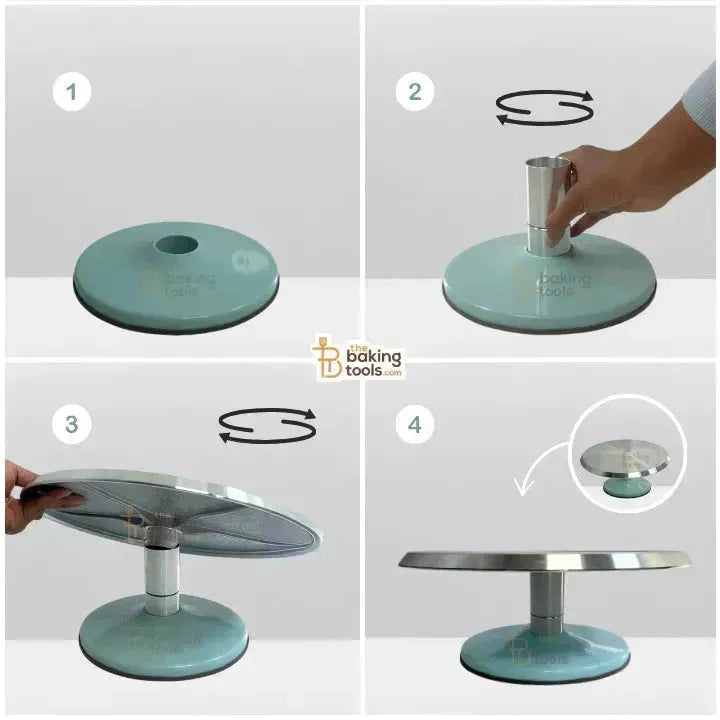 Detachable Folding Unassembled Cake Turntable - 360 Degrees Cake Turntable (12 Inch) - thebakingtools.com