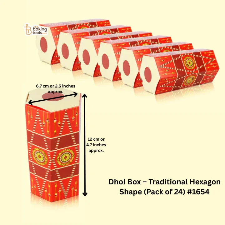 Dhol Box – Traditional Hexagon Shape (Pack of 10) #1654