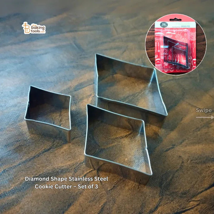 Diamond Shape Stainless Steel Cookie Cutter – Set of 3