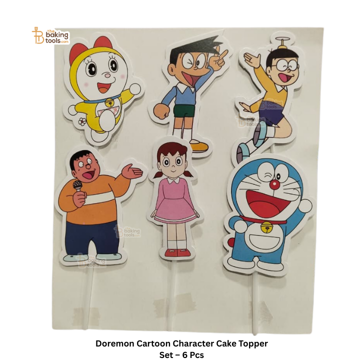 Doremon Cartoon Character Cake Topper Set – 6 Pcs
