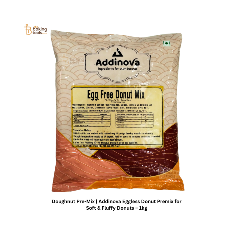 Doughnut Pre-Mix | Addinova Eggless Donut Premix for Soft & Fluffy Donuts – 1kg (No COD)