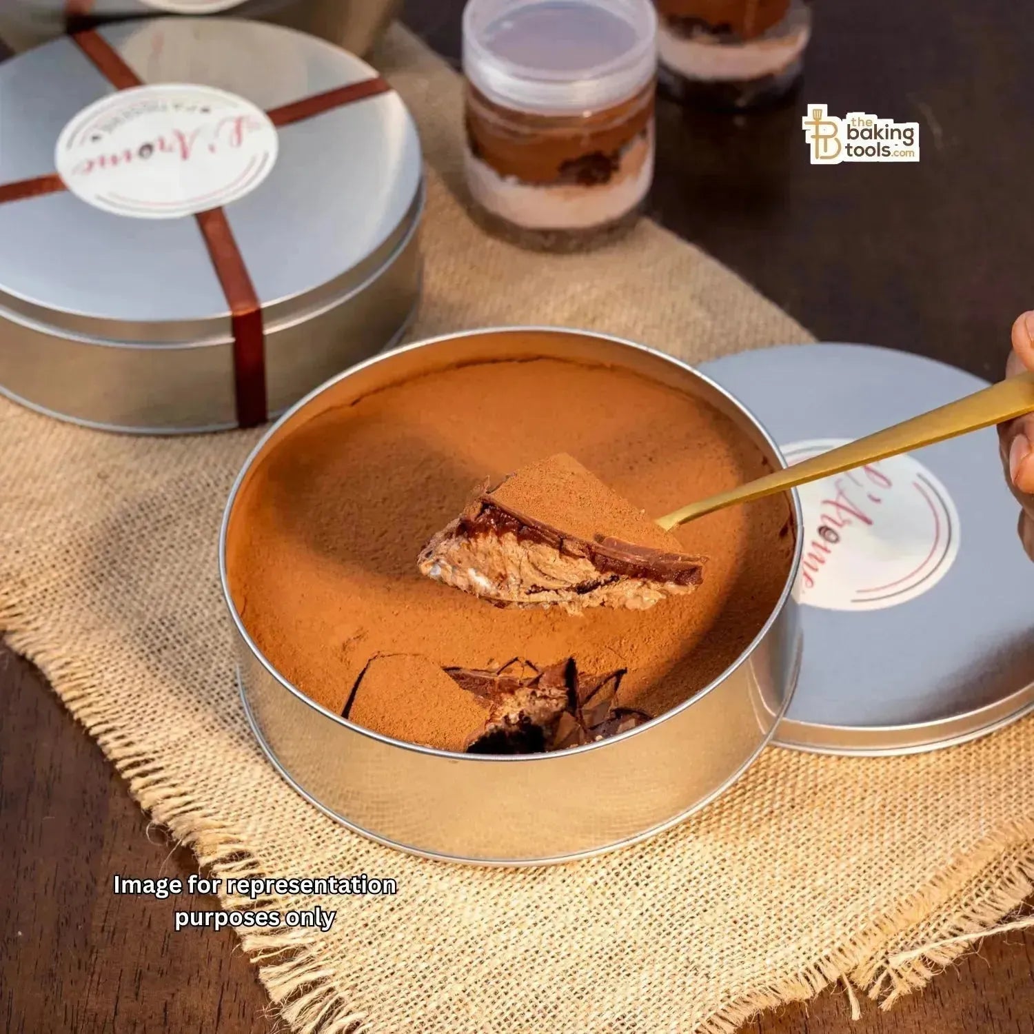 Dream Cake Tin Torte - Gold Color - 5.5 x 2.5 Inch - 1 Pc - thebakingtools.com