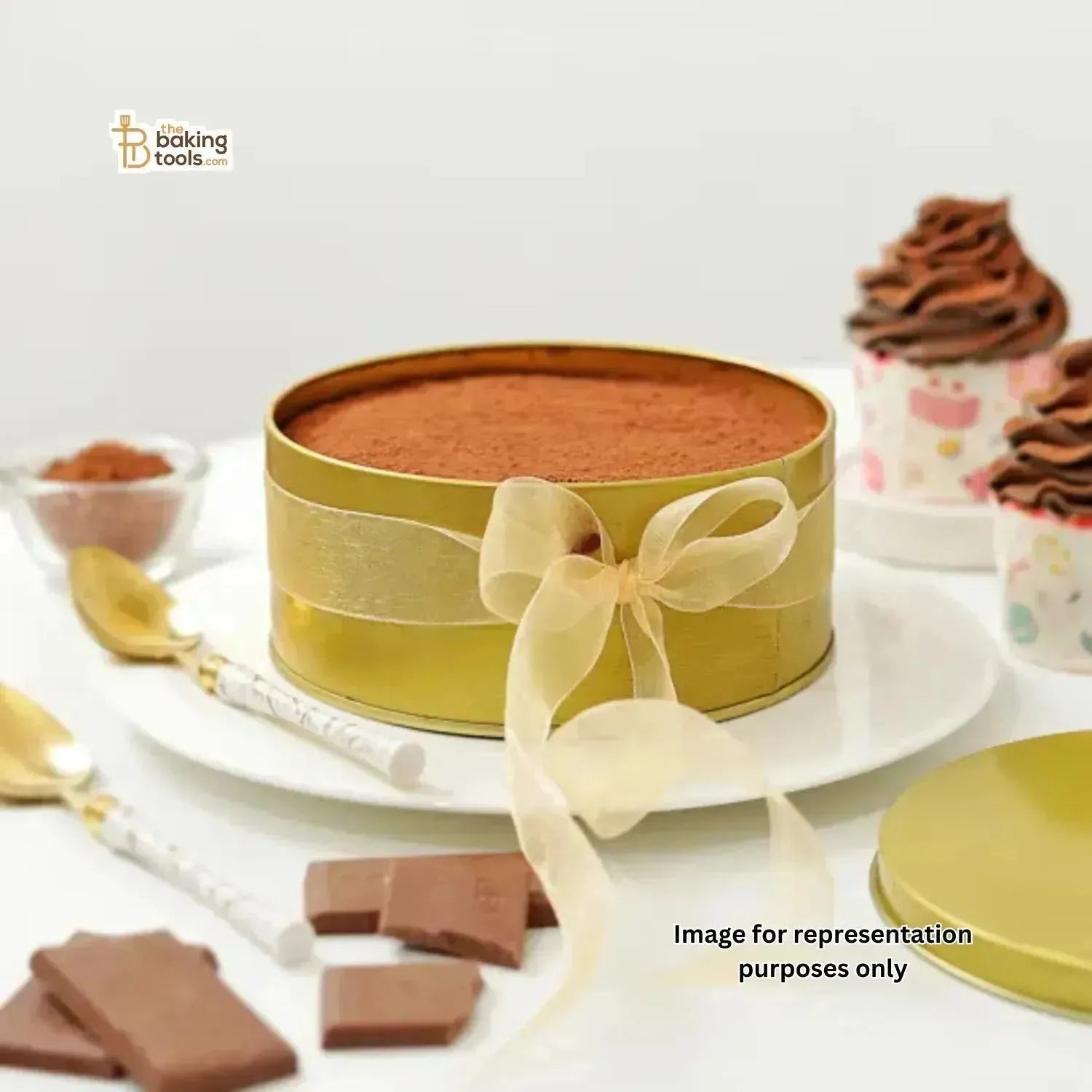 Dream Cake Tin Torte - Gold Color - 5.5 x 2.5 Inch - 1 Pc - thebakingtools.com