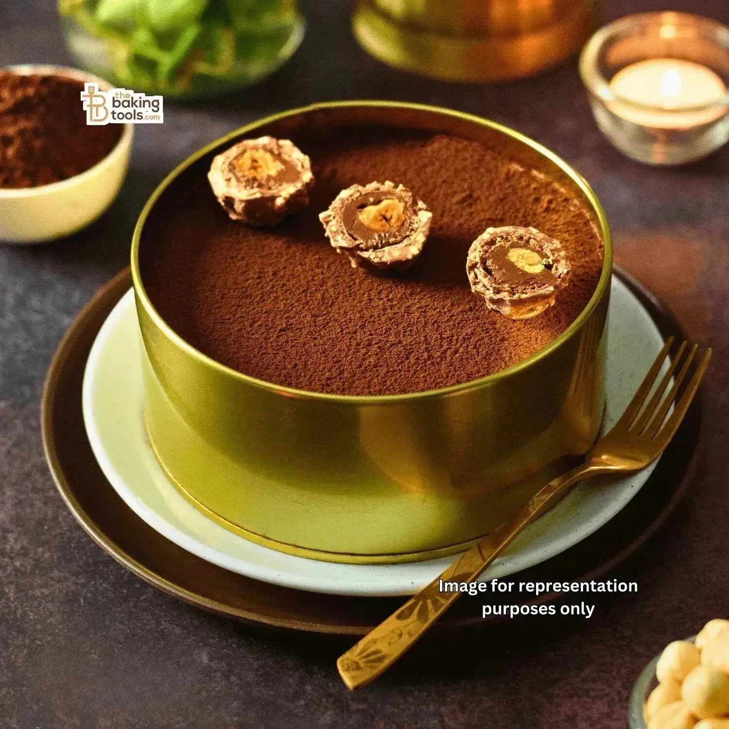 Dream Cake Tin Torte - Gold Color - 5.5 x 2.5 Inch - 1 Pc - thebakingtools.com