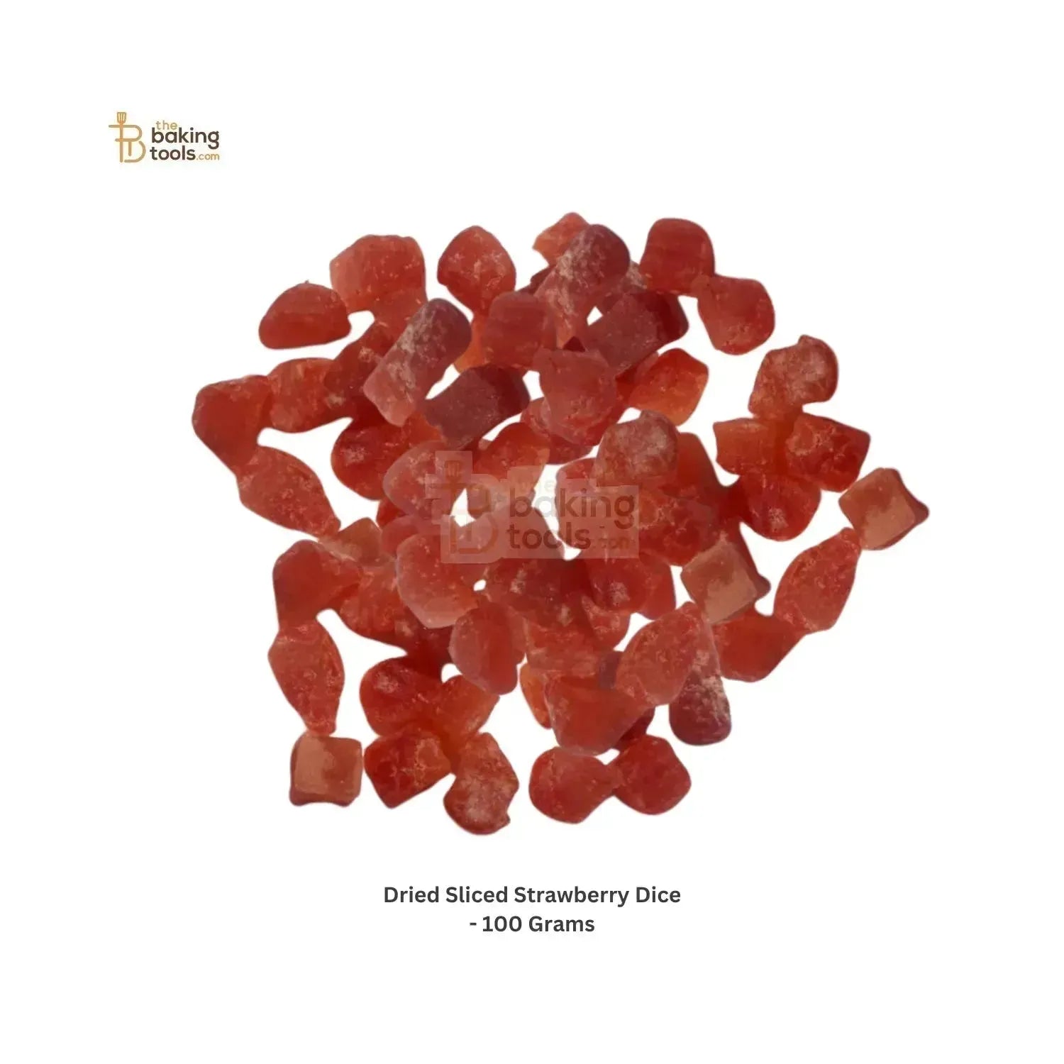 Dried Sliced Strawberry Dice - 100 Grams - thebakingtools.com