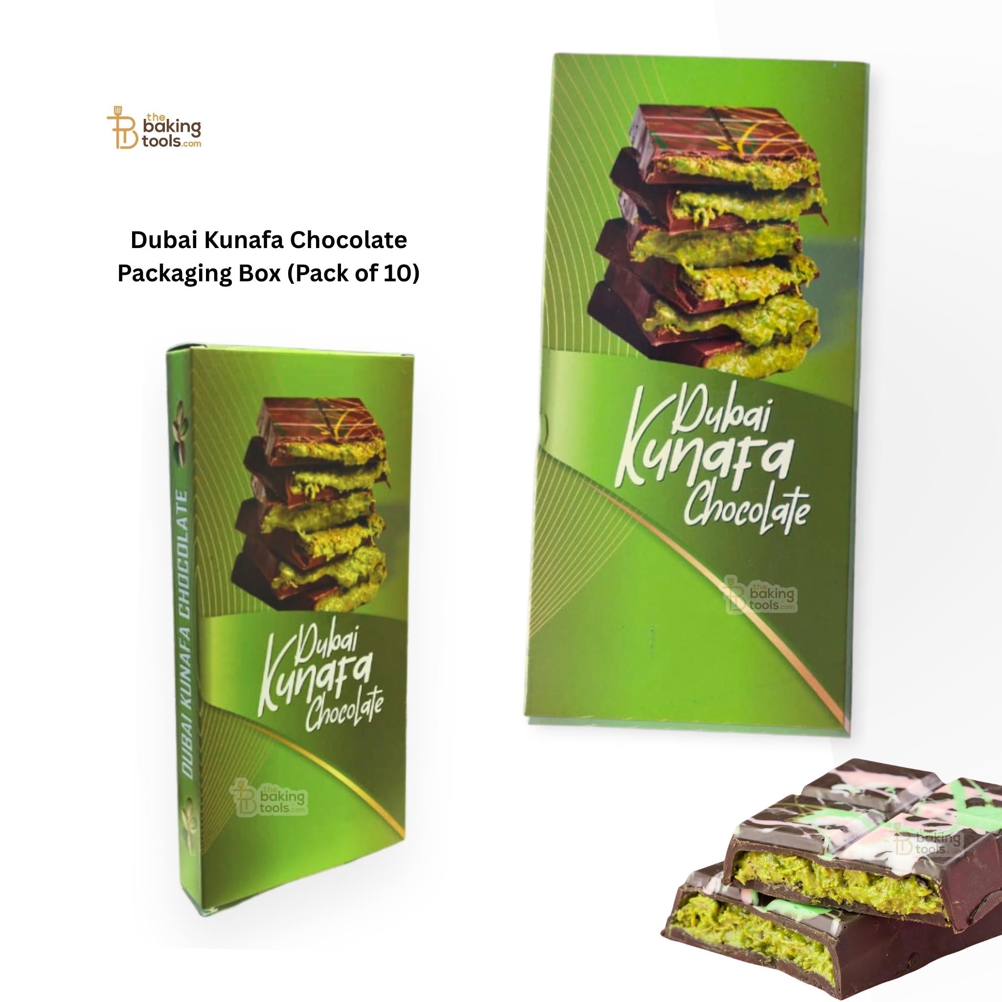 Dubai Kunafa Chocolate – Packaging Box (Pack of 10)