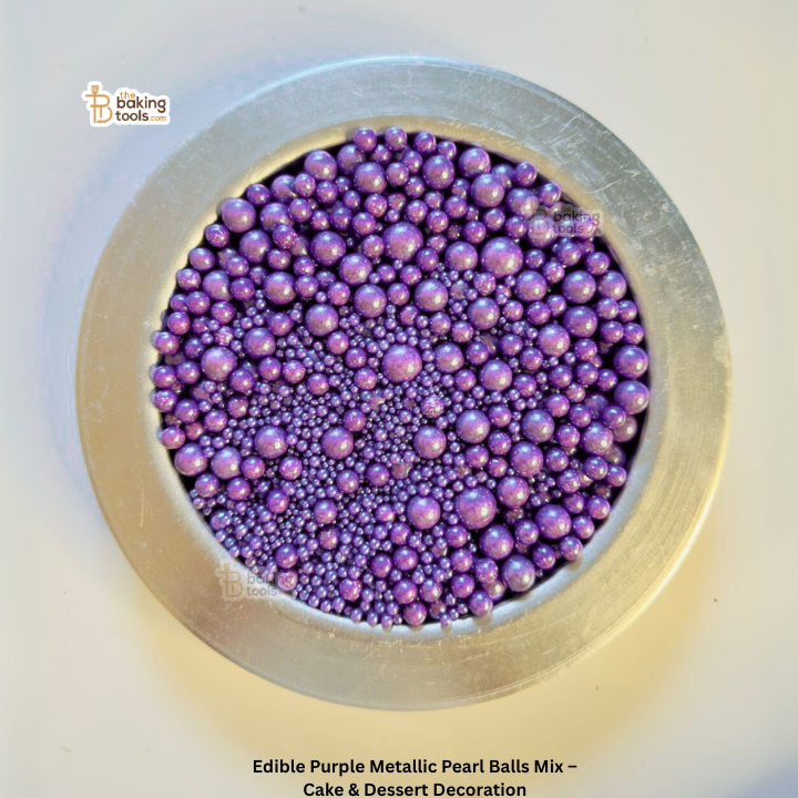 Edible Purple Metallic Pearl Balls Mix – Cake & Dessert Decoration
