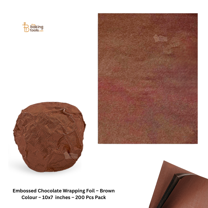 Embossed Chocolate Wrapping Foil – Brown, 10×7 inches, Pack of 200
