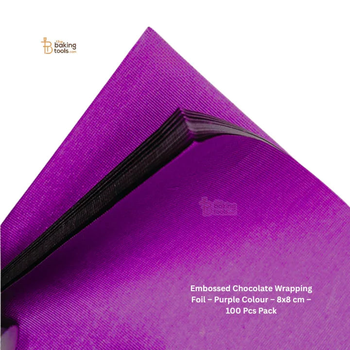 Embossed Chocolate Wrapping Foil – Purple Colour – 8x8 cm – 100 Pcs Pack