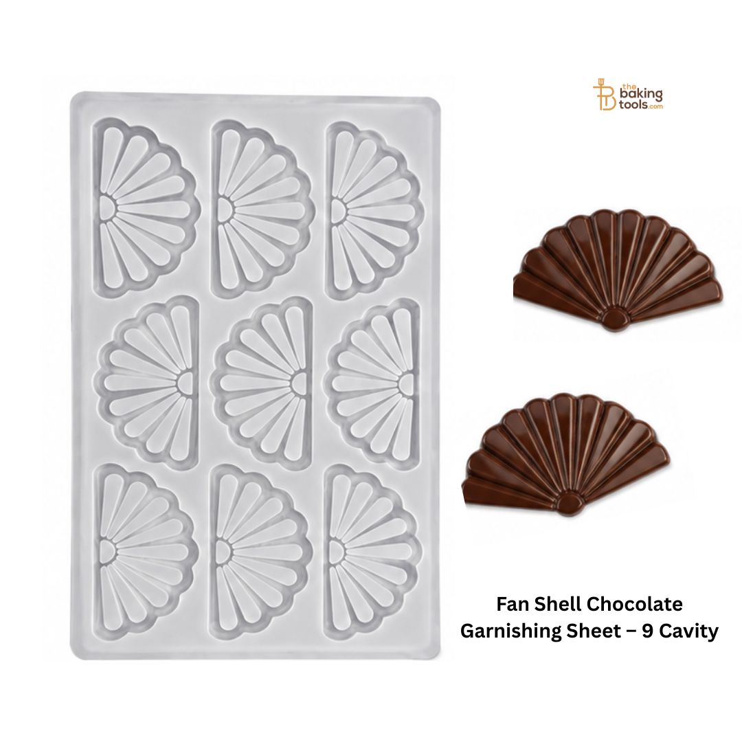 Fan Shell Chocolate Garnishing Sheet – 9 Cavity