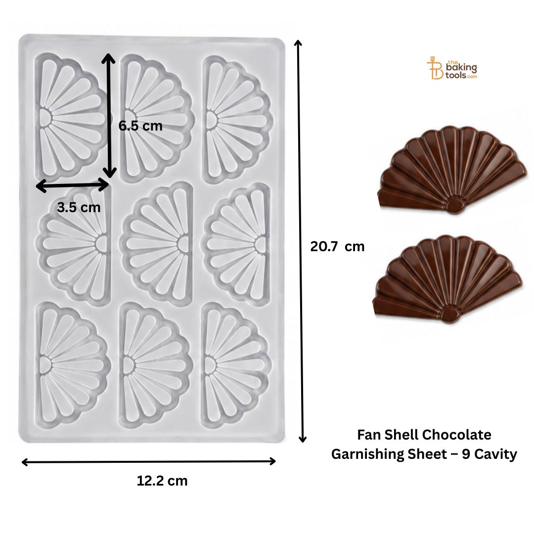 Fan Shell Chocolate Garnishing Sheet – 9 Cavity