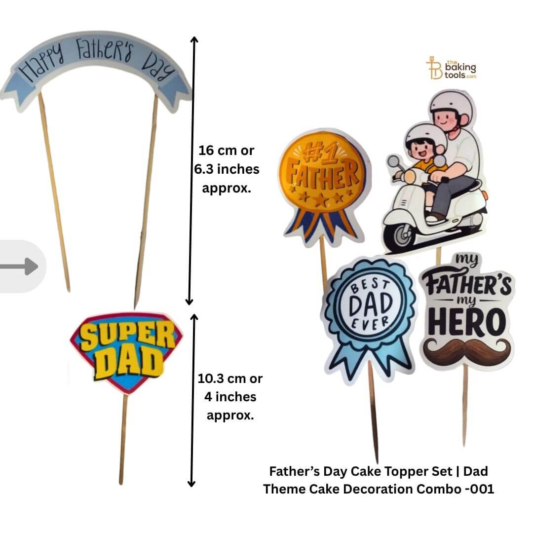 Father’s Day Cake Topper Set | Dad Theme Cake Decoration Combo -001