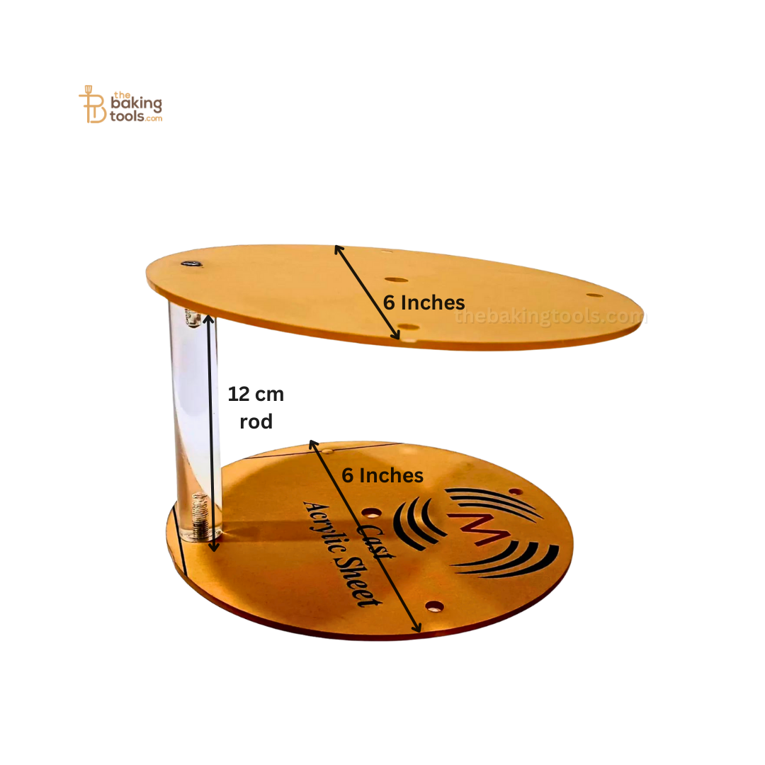 6 Inch Floating Cake Stand Base Acrylic Thick Rod Cake Tier Separator - thebakingtools.com