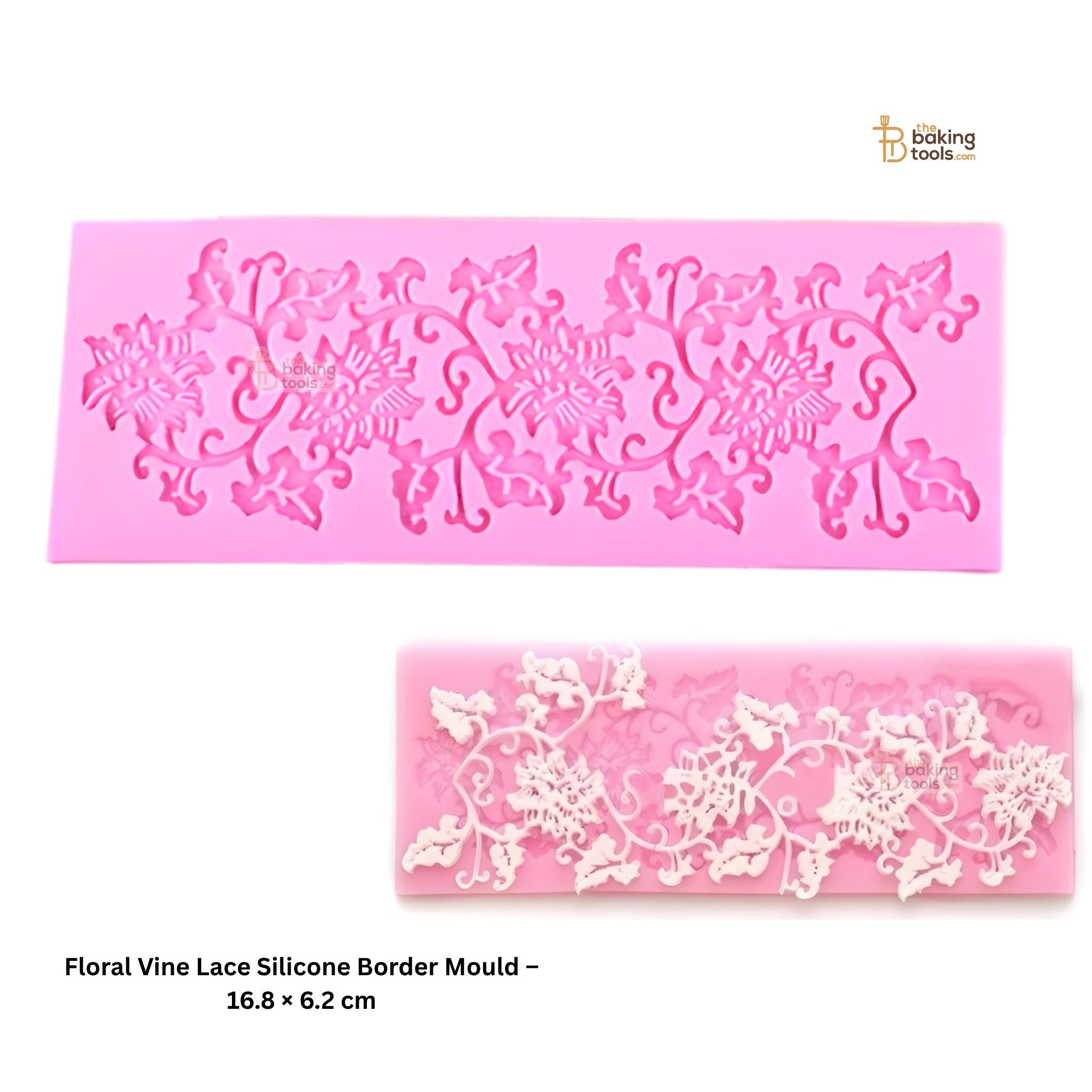 Floral Vine Lace Silicone Border Mould – 16.8 × 6.2 cm