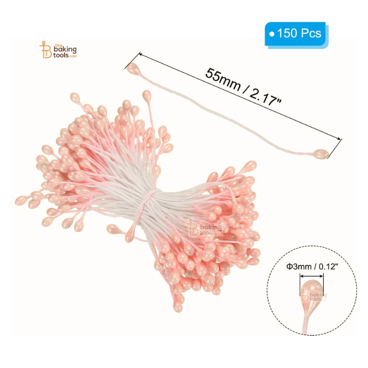 Photo of 150 pcs of Pollen in peach or pink colour with their sizes