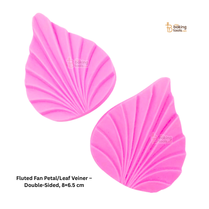 Fluted Fan Petal/Leaf Veiner – Double-Sided, 8×6.5 cm | #798