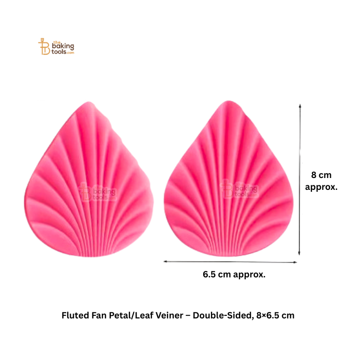 Fluted Fan Petal/Leaf Veiner – Double-Sided, 8×6.5 cm | #798
