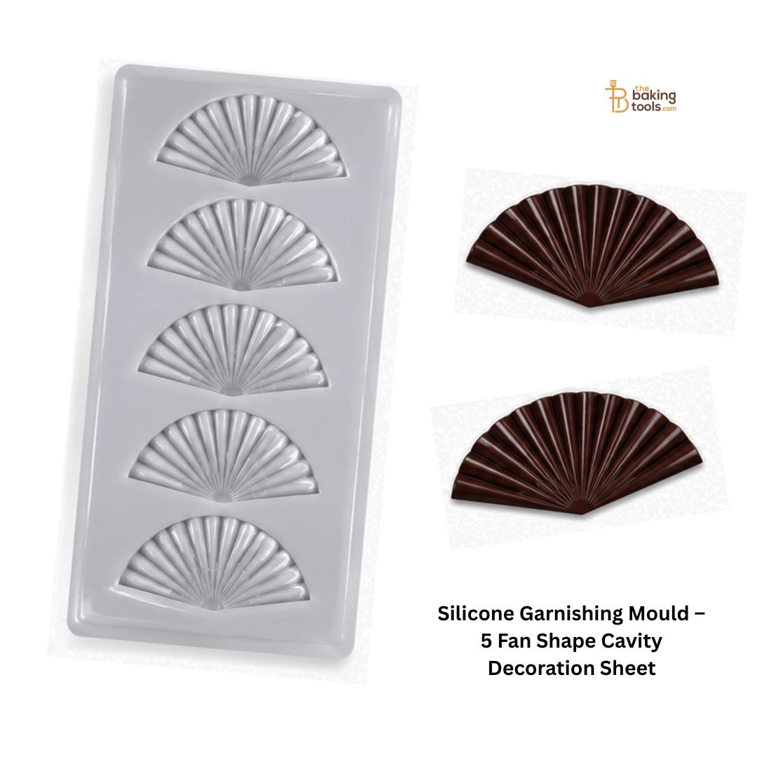 Silicone Garnishing Mould – 5 Fan Shape Cavity Decoration Sheet