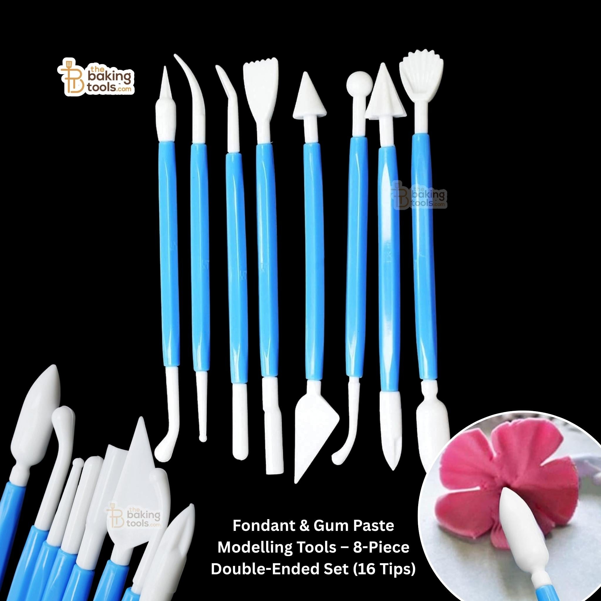 Fondant & Gum Paste Modelling Tools – 8-Piece Double-Ended Set (16 Tips)