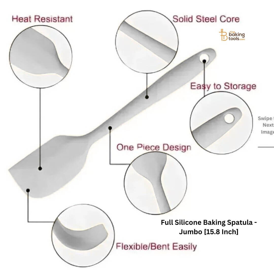 Full Silicone Baking Spatula - Jumbo [15.8 Inch] _  The Baking Tools Jumbo Spatula
