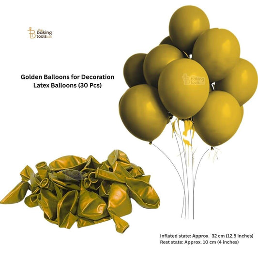 Golden Balloons for Decoration 10 cm Latex Balloons (30 Pcs)