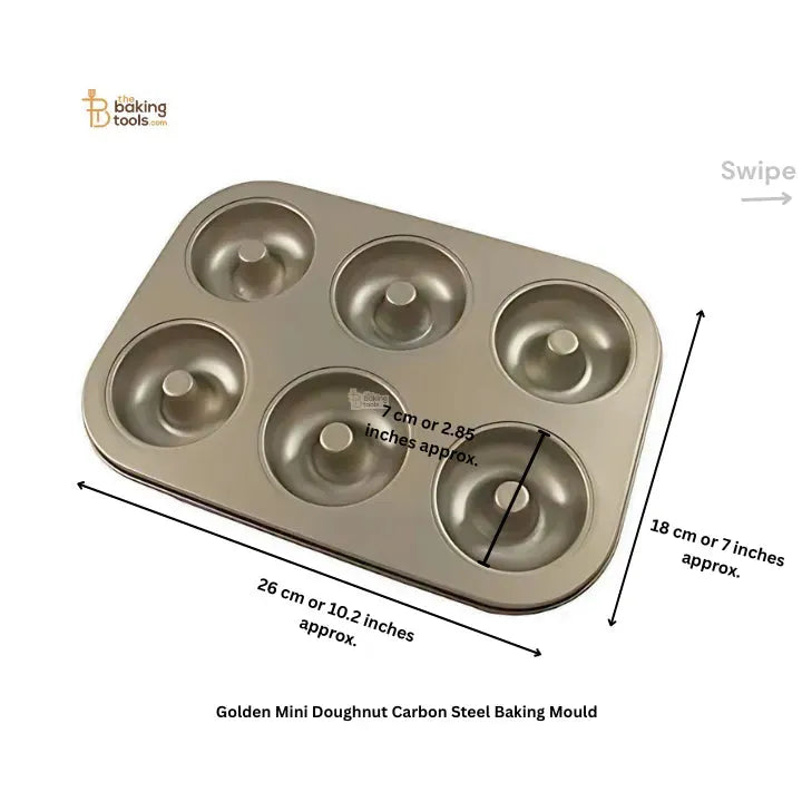 Golden Mini Doughnut Carbon Steel Baking Mould