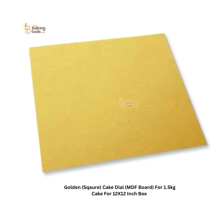 Golden (Sqaure) Cake Dial (MDF Board) For 1.5kg Cake For 12X12 Inch Box (NO COD)