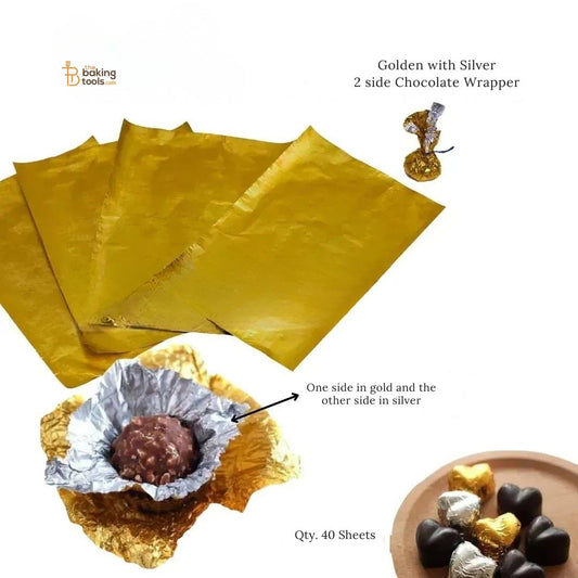 Golden with Silver 2 side Chocolate Wrapper - 40 sheets