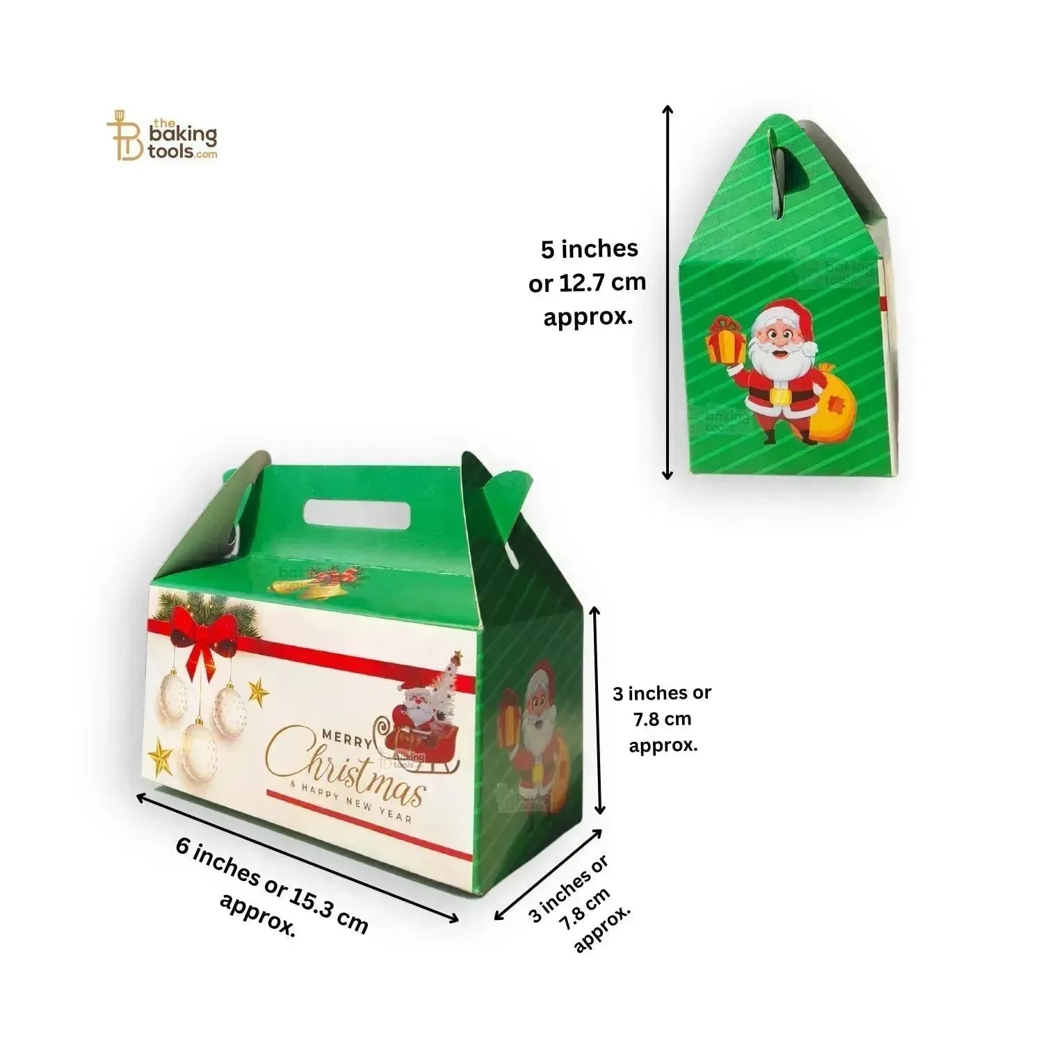 Green Merry Christmas Chocolate Box Xmas Chocolate Gift Hamper Box - Pack of 10 Pcs - thebakingtools.com