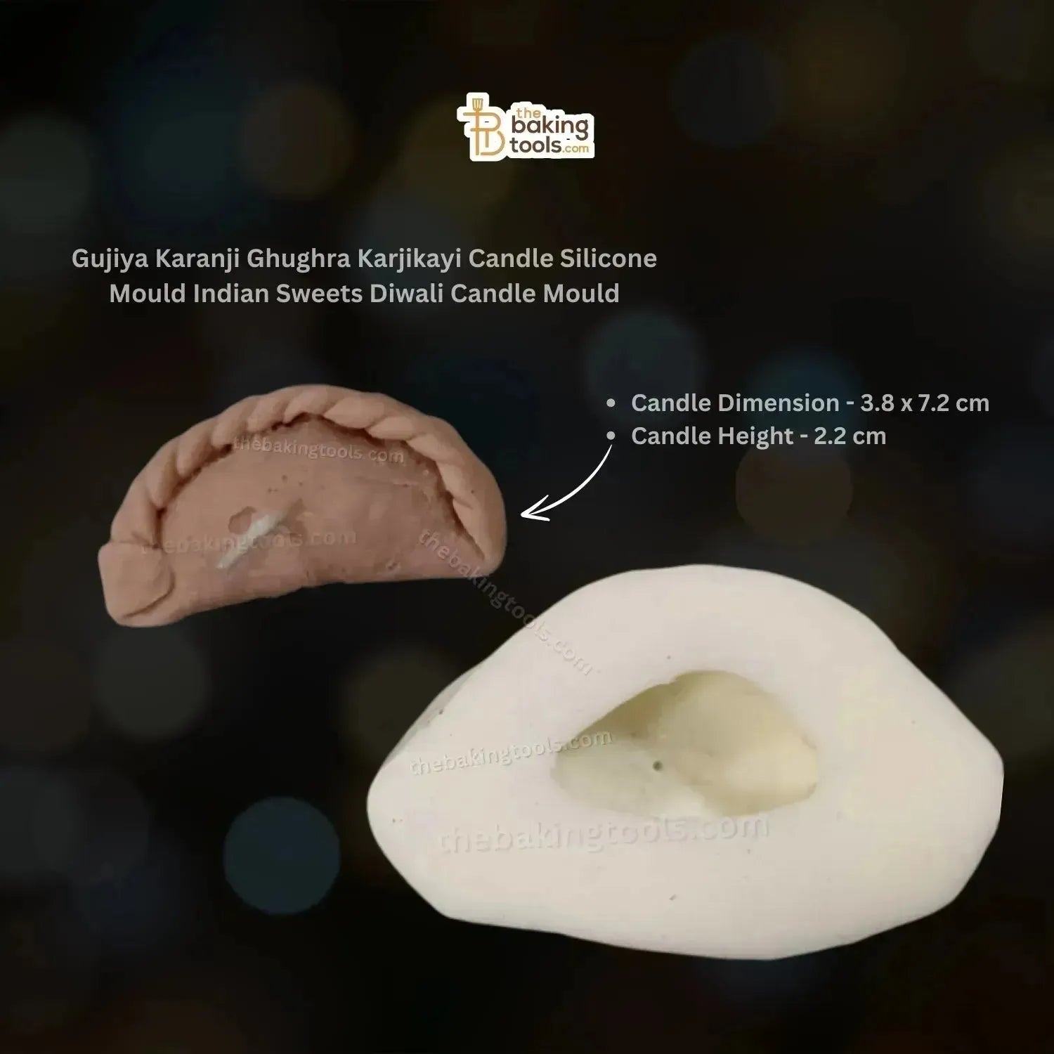 Gujiya Karanji Ghughra Karjikayi Candle Silicone Mould Indian Sweets Diwali Candle Mould HBY820 - thebakingtools.com
