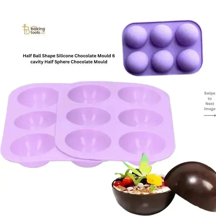 Half Ball Shape Silicone Chocolate Mould 6 cavity Half Sphere Chocolate Mould - thebakingtools.com