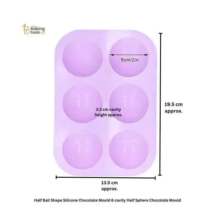 Half Ball Shape Silicone Chocolate Mould 6 cavity Half Sphere Chocolate Mould - thebakingtools.com