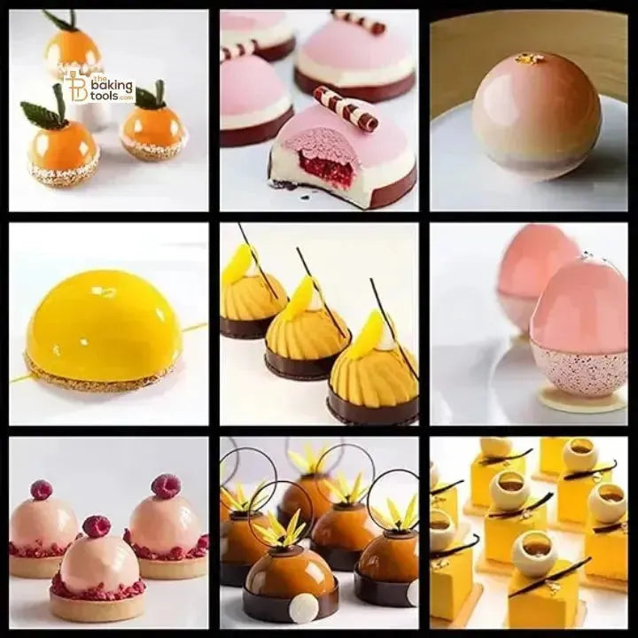 Half Ball Shape Silicone Chocolate Mould 6 cavity Half Sphere Chocolate Mould - thebakingtools.com