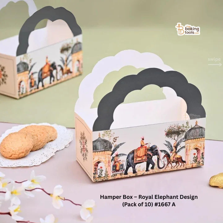 Hamper Box – Royal Elephant Design (Pack of 10) #1667 A