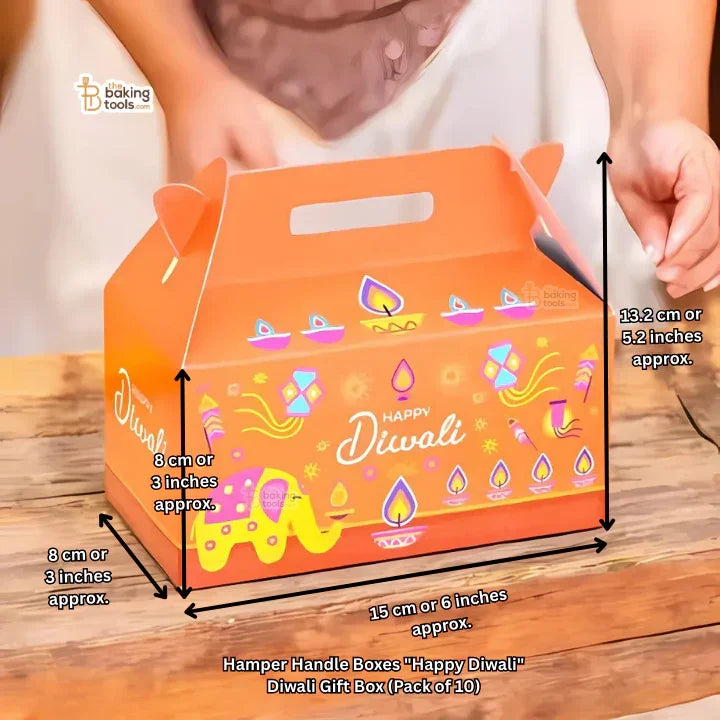 Hamper Handle Boxes "Happy Diwali" – Diwali Gift Box (Pack of 10) #1618