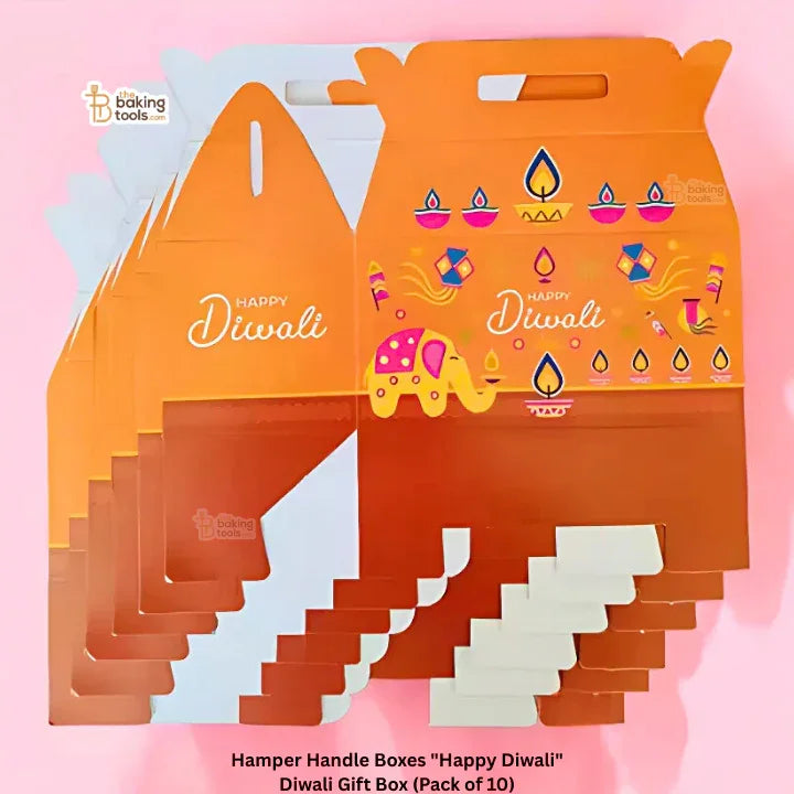 Hamper Handle Boxes "Happy Diwali" – Diwali Gift Box (Pack of 10) #1618