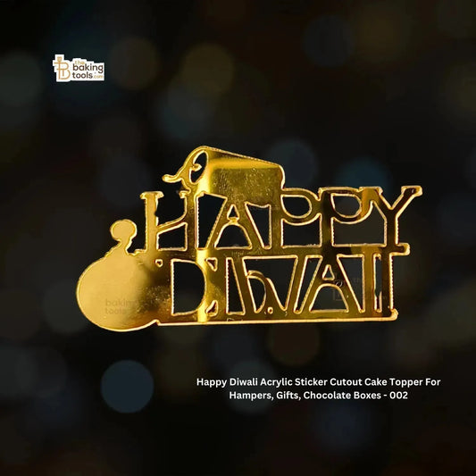 Happy Diwali Charms Acrylic Sticker Cutout Cake Topper For Hampers, Gifts, Chocolate Boxes - 002 - thebakingtools.com