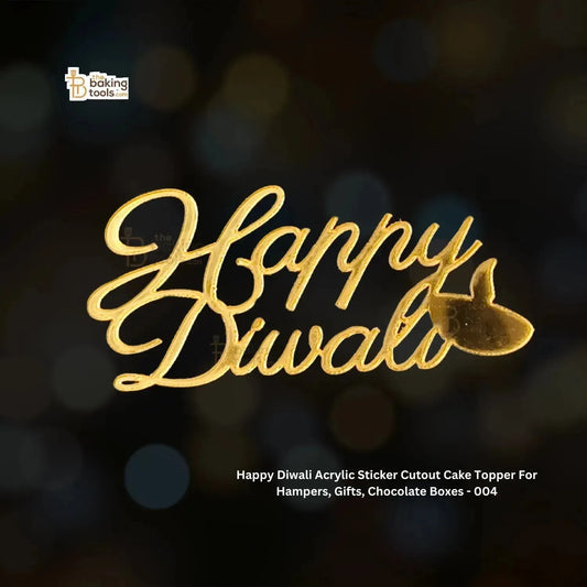 Happy Diwali Charms Acrylic Sticker Cutout Cake Topper For Hampers, Gifts, Chocolate Boxes - 004 - thebakingtools.com