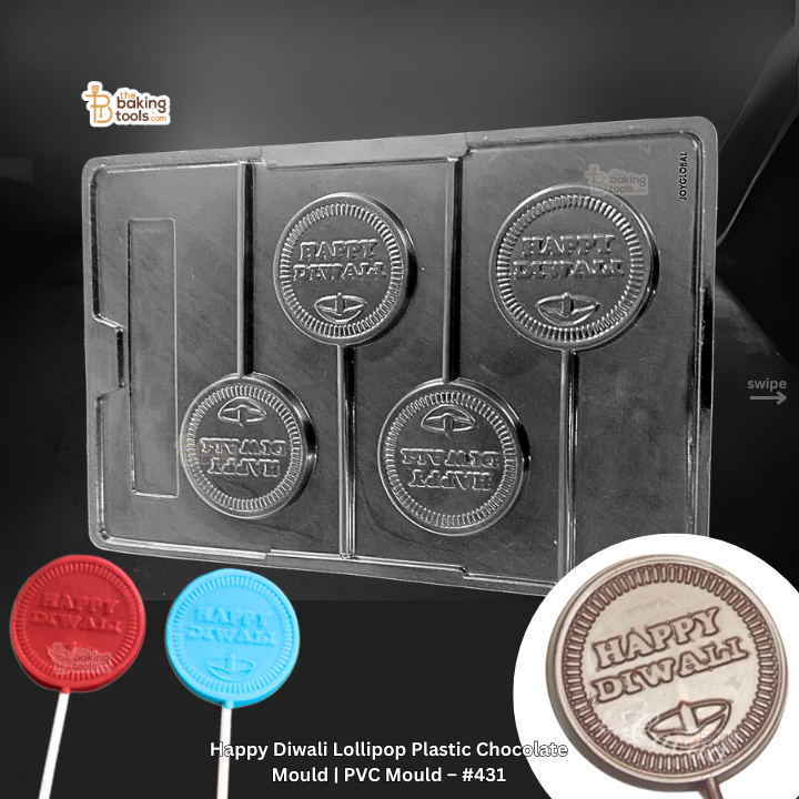 Diwali Coin Plastic Chocolate Mould | Happy Diwali PVC Mould – #431