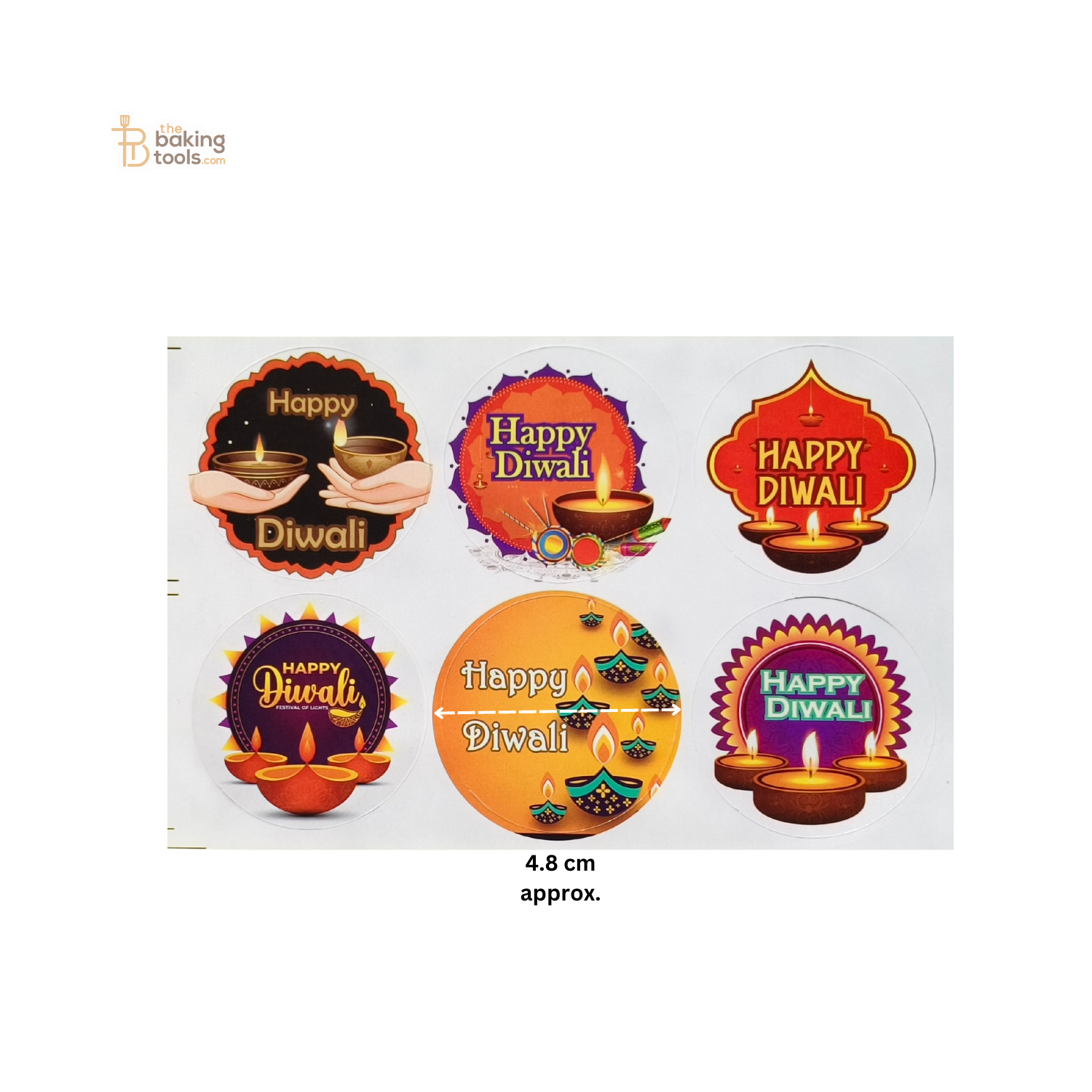 Happy Diwali Sticker Pack of 6 Pcs - 004 _ the baking tools