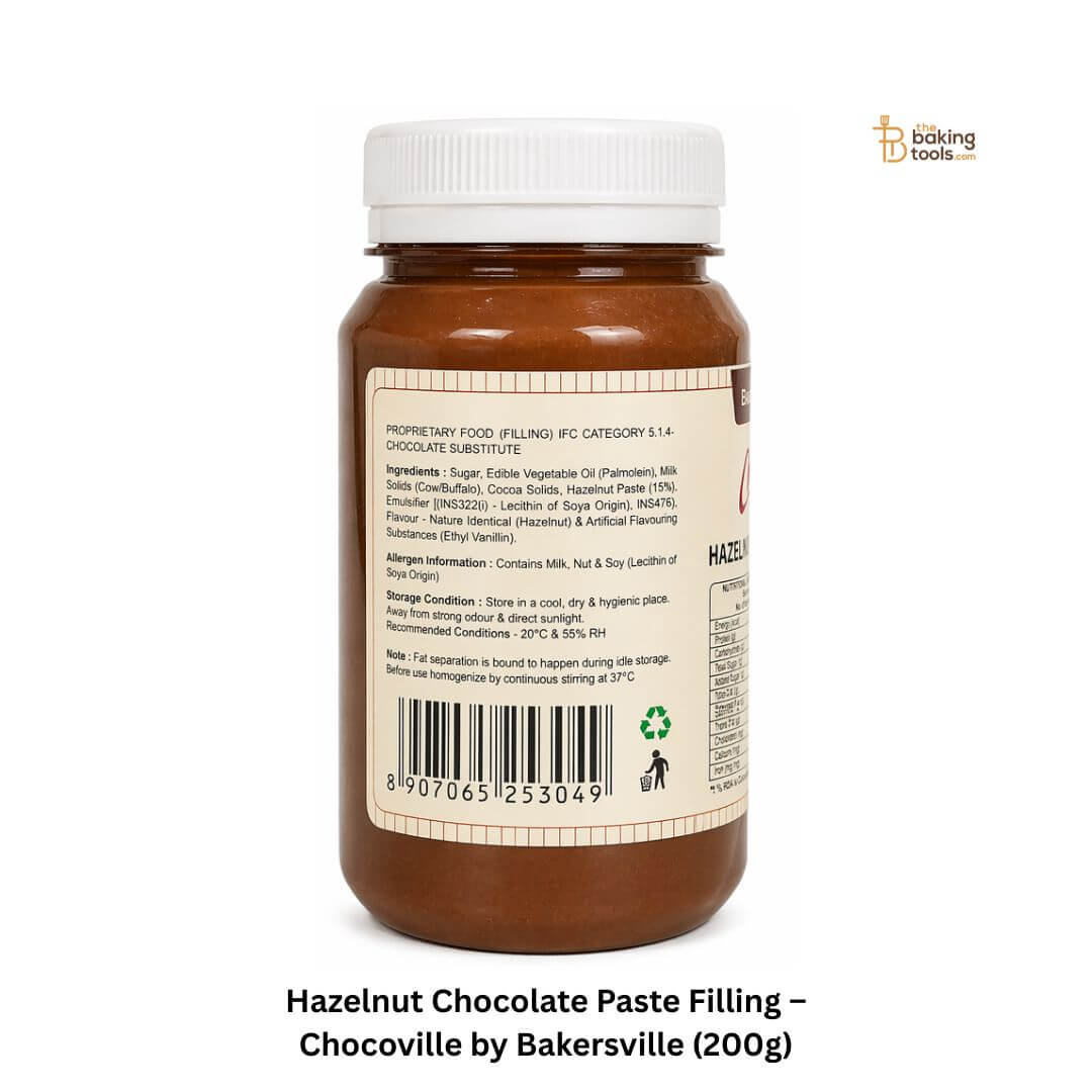 Jar of Hazelnut Chocolate Paste Filling by Bakersville